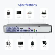 ANNKE 4K 8CH AI DVR with Human/Vehicle Detection, 5-in-1 H.265+ Security Digital Video, Supports 8CH Analog and 4CH 8MP IP Cameras for Home CCTV System, 0TB HDD