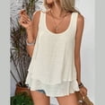 thumbnail image 4 of Huhudde Women's Sleeveless Tanks Tops Ruffle Tiered Layered Flowy Blouses Shirt Summers Top Casual Loose T-shirt Streetwear, 4 of 18