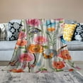 thumbnail image 2 of COMIO Romantic Fancy Floral Birds Butterfly Soft Plush Blankets - Flannel Fleece Blanket White, 2 of 6