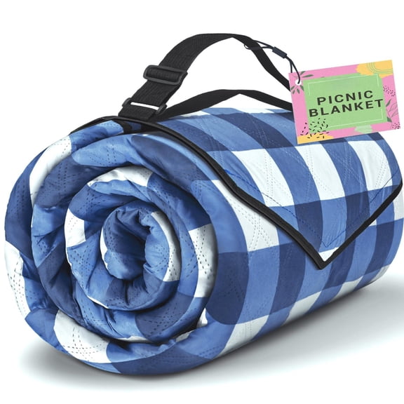 Extra Large Picnic Blanket Waterproof Foldable 60''x80'' Outdoor Mat Beach Sandproof For Park Grtravel Hiking Campings Gingham