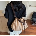 thumbnail image 4 of SPEKSEE Suede Bag for Woman Faux Suede Large Satchel Crossbody Tote Purse Drawstring Vintage Fall Winter Hobo Handbag, 4 of 9