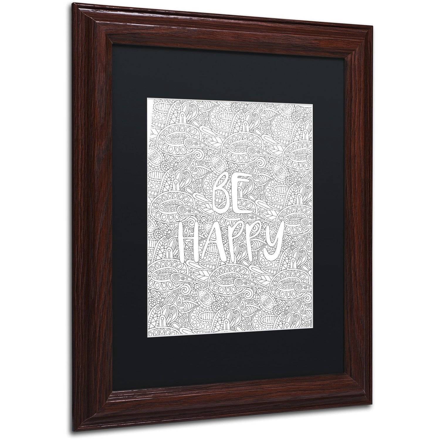 Trademark Fine Art "Inspirational Quotes 31" Canvas Art by Hello Angel, Black Matte, Wood Frame