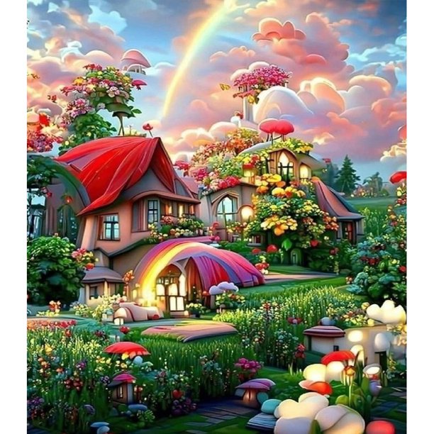 Pintura de diamante 5D DIY Full Round Drill House Kit Decoración del hogar Arte Artesanía FLhrweasw Nuevo