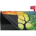 thumbnail image 4 of Colorful Rainbow Tree of Life Branch Mailbox Covers Standard Size Abstract Tree of Life Summer Spring Autumn Winter Magnetic Mail Cover Letter Post Box 21" Lx 18" W, 4 of 5