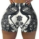 thumbnail image 2 of Fotbe Artistic Black White Peacocks Shorts Sin Costuras – Shorts Deportivos de Cintura Alta para Mujer, Elásticos para Gimnasio, Yoga, Running o Ciclismo-X-Large, 2 of 8