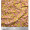 thumbnail image 1 of Soimoi Cotton Duck Fabric Dot & Rose Floral Printed Craft Fabric by the Yard 42 Inch Wide, 1 of 1