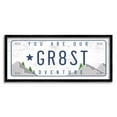 thumbnail image 2 of Stupell Industries Our Greatest Adventure Mountain Range License Plate Transportation Painting White Framed Art Print Wall Art, 10 x 24, 2 of 5