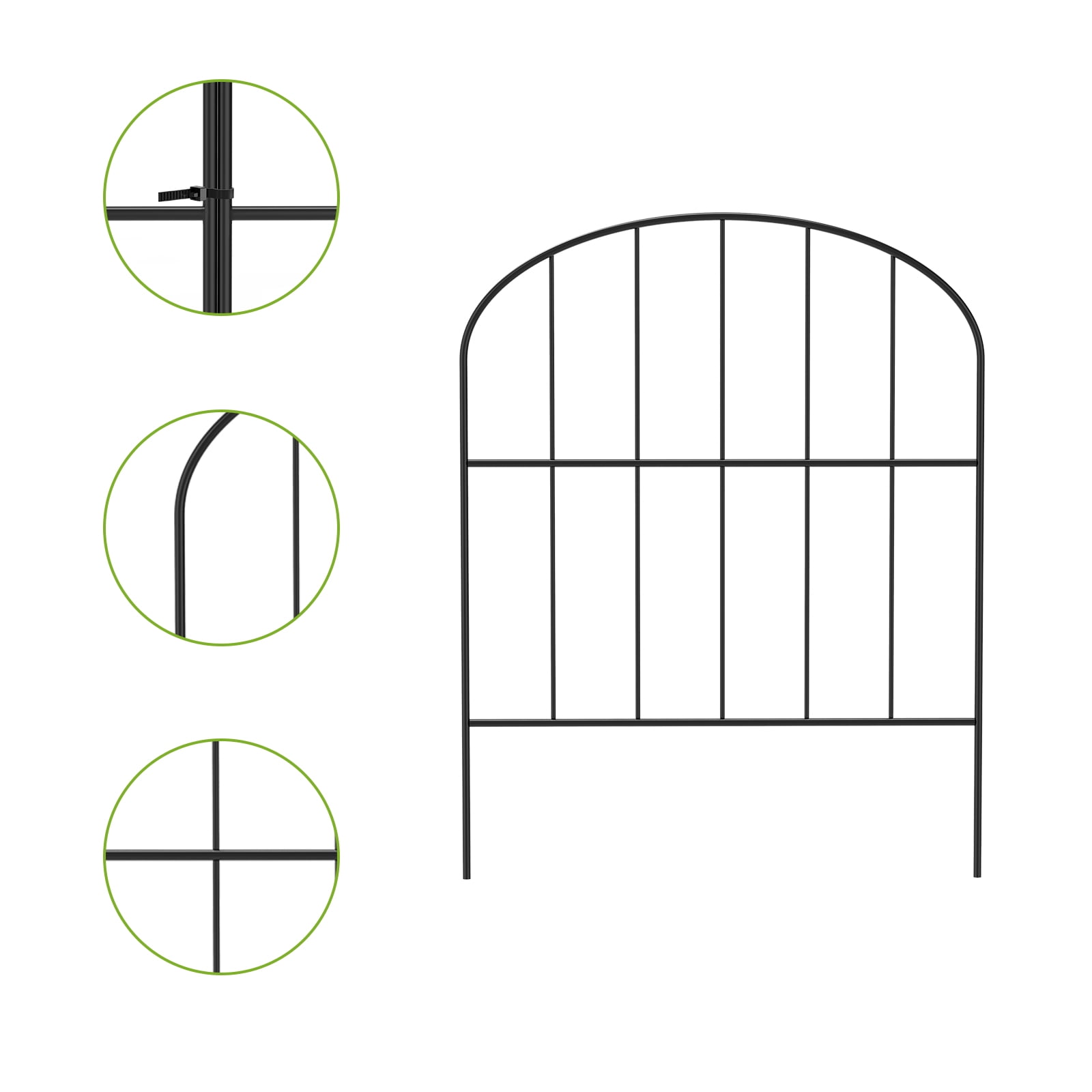 Oumilen 16.5" (H) x 10FT (L) Metal Decorative Garden Fence Outdoor Patio Barrier Compact Spacing
