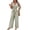 Army Green, variant on EazyTech Women’s Printed V-Neck Button Front Sleeveless Wide Leg Jumpsuit with Pockets Relaxed Casual One Piece