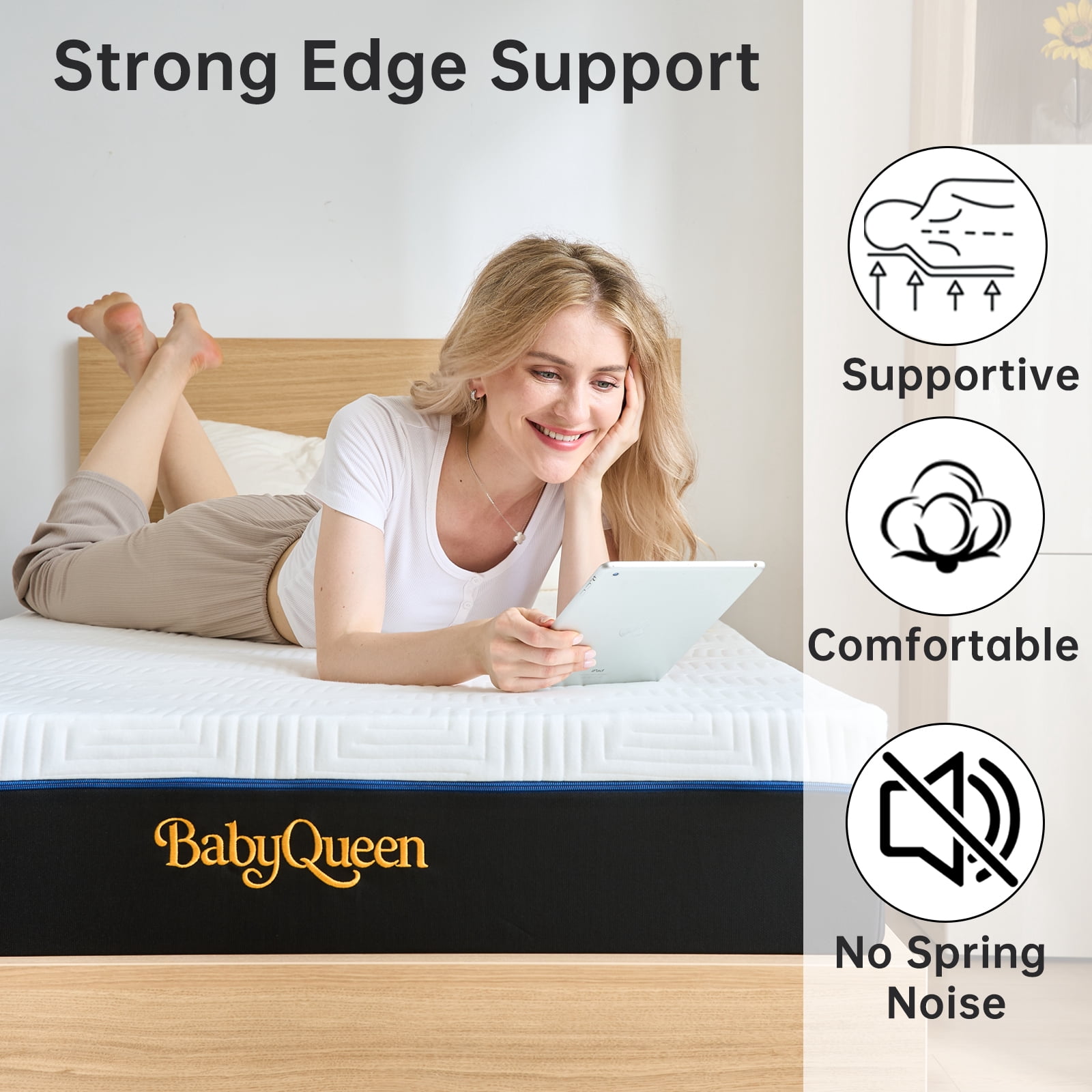 Babyqueen Full Size Mattress 8" Medium Firm Gel Memory Foam Mattress Full for Pressure Relief, Bed in a Box, Breathable Cooling Layers, Certified Safe Materials