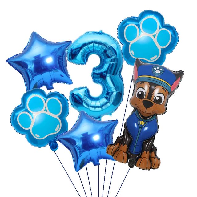 Globo de Aluminio para Niño y Niña, Decoración para fiesta de cumpleaños, fiestas, de Paw Patrol Marshall, Chase, Skye