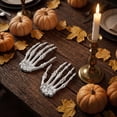 thumbnail image 6 of Halloween Skeleton Hands Decorations, 2 Pack Plastic Skeleton Hand Prop for Spooky House, Spooky Bone Decorations for Halloween Party, Scary Skeleton Claws for Indoor Outdoor Holiday Decor, 6 of 7