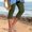 Green plus size capri pants a1, variant on Cagogo Women Plus Size Capri Pants High Waisted Solid Casual Basic Capri Pants Leggings Party, Army Green XL