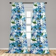 thumbnail image 2 of Springtime Floral Window Curtains, Watercolor Style Flowers with Leaves Greenery on Hues Back, Lightweight Decor 2-Panel Set with Rod Pocket, Pair of - 28"x95", Pale Azure Blue Mustard, by Ambesonne, 2 of 3