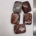thumbnail image 4 of Red Devil Jasper Rectangle Pendant Bead 8 inch Strand | 40x30x10mm | 5 Beads |, 4 of 8