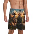 thumbnail image 6 of Mens Pajama Shorts, Flower Field Poodle Sleep Shorts Men Pajama Bottoms Lounge PJ Shorts with Pockets, 6 of 6
