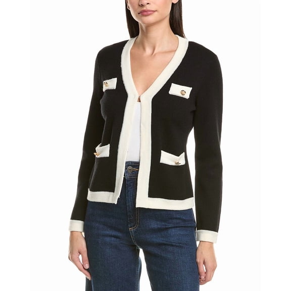 Bruno Magli womens Wool Cardigan, xs, Black