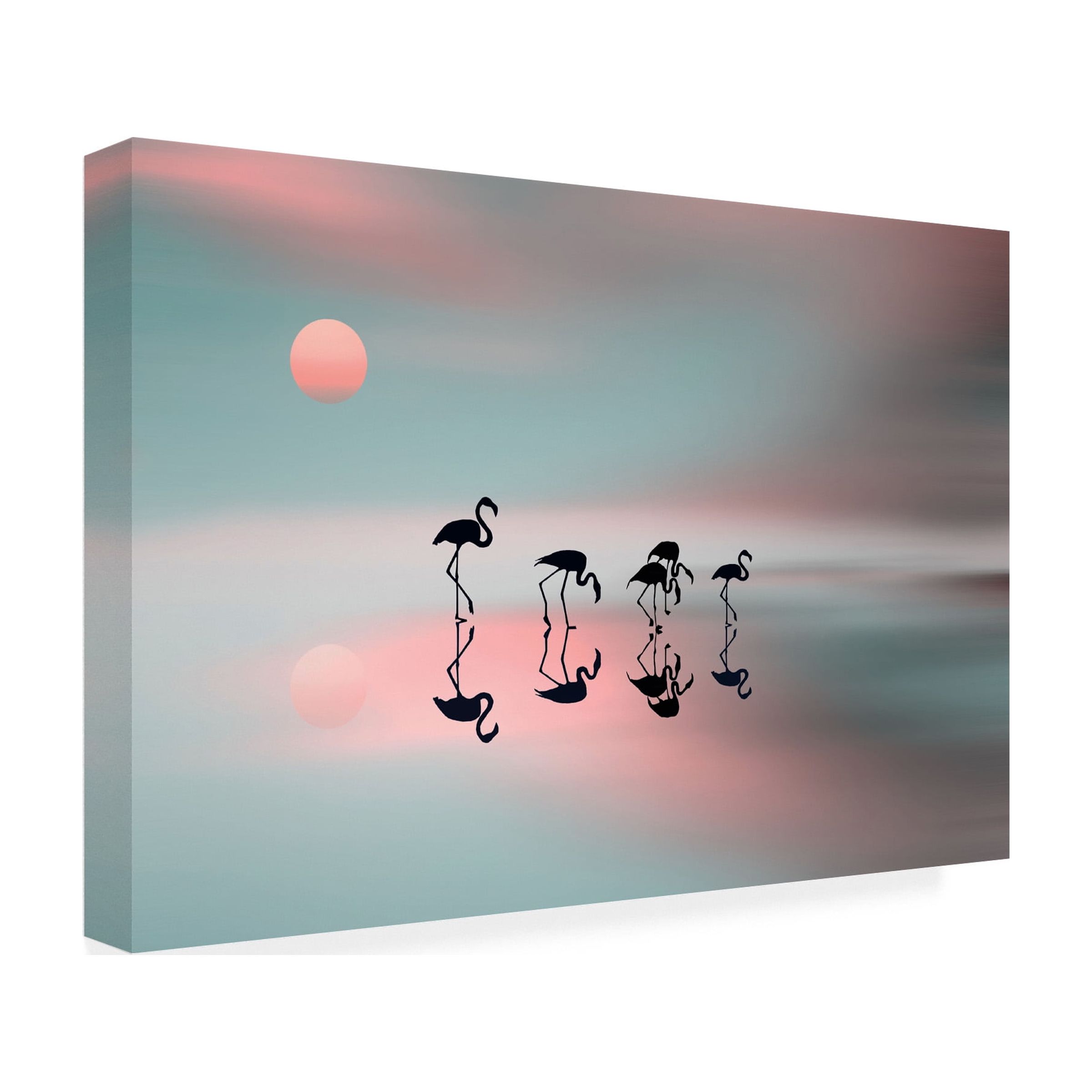 Natalia Baras 'Family Flamingos' Canvas Art