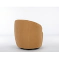 thumbnail image 6 of Swivel Barrel Chair, Modern Round Accent Chair with Black Powder Coating Metal Base, Teddy Fabric Single Sofa Chair for Living ROOM, Bedroom（khaki）, 6 of 9