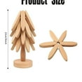thumbnail image 3 of Wooden Trivets for Hot Dishes, Tree Shape Trivet Set, 4 Walnut Wood + 1 Stand stored Like a Christmas Tree,Foldable Kitchen Wooden Trivet,for Hot Dishes、Pot、Bowl、Teapot、Hot Pot Holder, 3 of 7