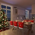 thumbnail image 5 of 4pcs Christmas Chair Covers Decor, Santa Claus Red Hat Snowflake Chair Xmas Cap, Kitchen Dining Chair Slipcovers Sets For Christmas Holiday Festive Decorations (Red Santa), 5 of 8