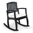 thumbnail image 7 of UBesGoo Poplar Wood Outdoor Rocking Chair with Cushion, Curved Legs Patio Rocker for Garden Porch Deck, Black, 7 of 7