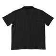 thumbnail image 5 of Mrmaere Men's Collared Button Down Shirt and Shorts Set Short Sleeve 2 Piece Open Front for Beach Travel Black L, 5 of 9