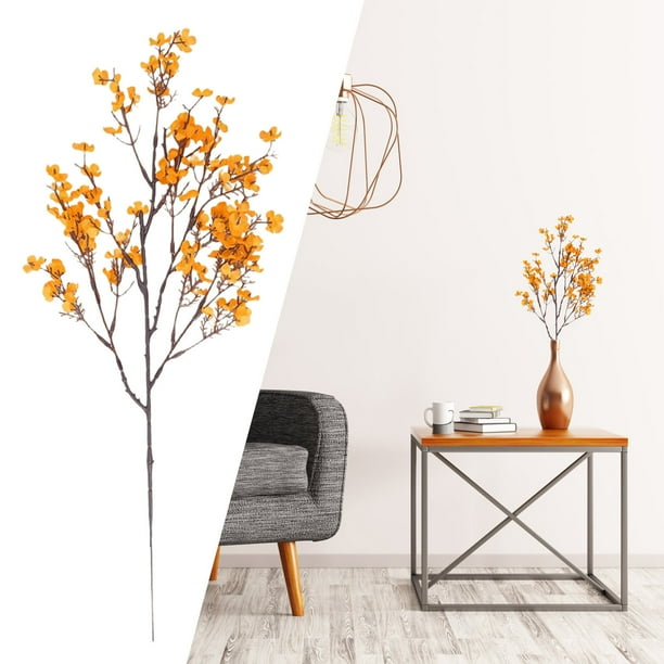 Ramas artificiales de flor de durazno estilo zen para decoración del hogar | Arreglo floral seco realista de 50 cm color carne | Decoración para salones de té y bodas | Tallos florales artificiales