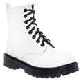 thumbnail image 1 of New Women's Lug Sole Platform Combat Ankle Bootie Lace up Side Zipper Boot, 1 of 3