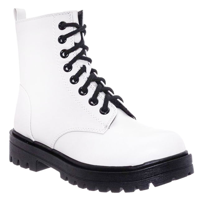 Nouvelle Bottine de Combat à Semelle Crantée pour Femmes, Lacets et Fermeture Éclair Latérale