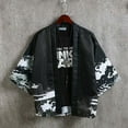 thumbnail image 3 of Men Casual Sunscreen Shirts Middle Sleeve Animal Pattern Tops, 3 of 9