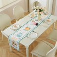 thumbnail image 4 of Easter Modern Simple Rectangle Cotton Linen Table Bunny Rabbit Egg Pattern Table Decorative Table Banner Decoration Wallpaper Holiday Party Background Outdoor Indoor Decor, 4 of 7