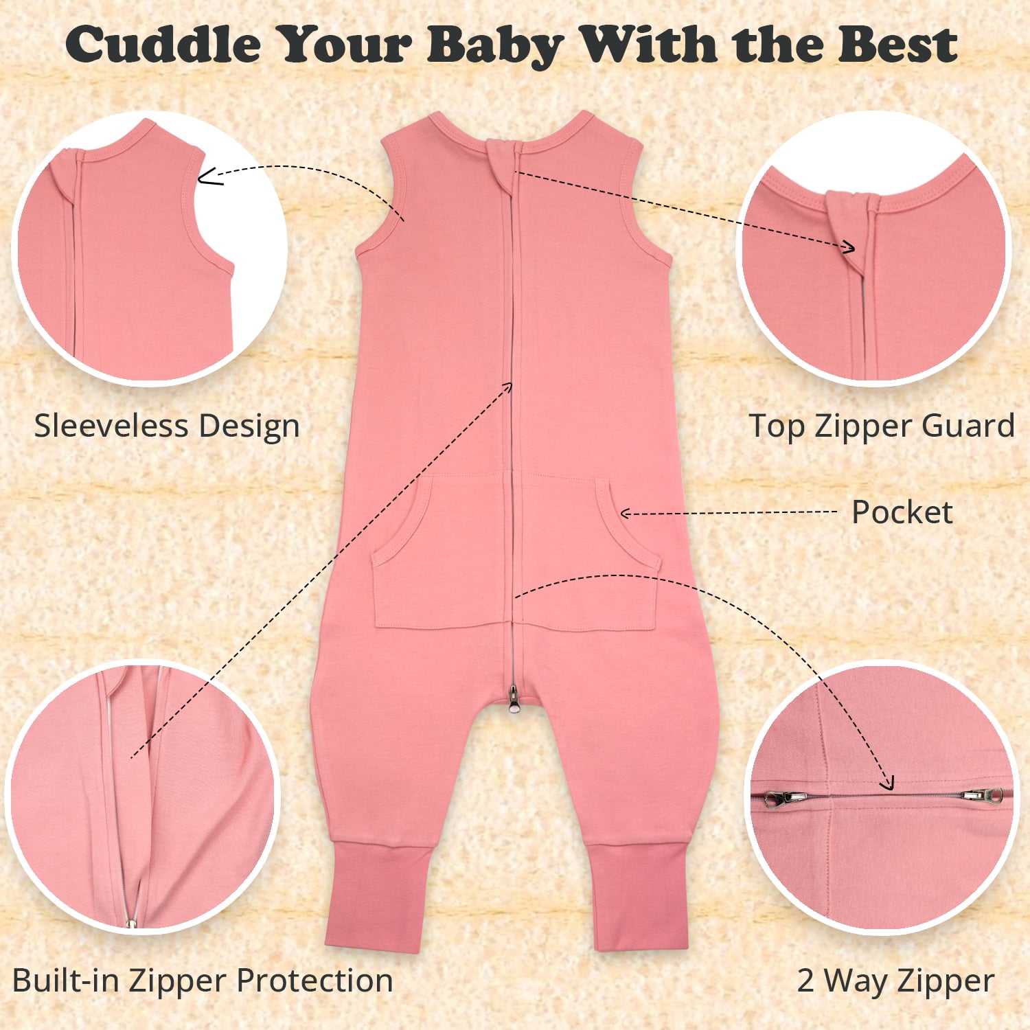 Bublo Baby Toddler Sleep Sacks for 2t-3t, 1 Pack Baby Wearable Blanket with Feet, Sleeveless Breathable Sleep Sacks for Baby Boys and Girls