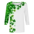 thumbnail image 5 of Qepwscx Womens Shirts 3/4 Long Sleeve St Patricks Day Crewneck Sweatshirt Irish Shamrock Printed Pullover Sweatshirts Dressy Tops For Women Blouses For Women Dressy Casual Green Graphic Tshirts, 5 of 5