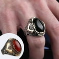 thumbnail image 4 of Guardurnaity Anillo turco Vintage bronceado para hombre, exquisito trabajo hecho a mano, espadas dobles de circonita negra, excelente Ropa, zapatos y accesorios Miscelánea marrón, 4 of 6