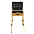 thumbnail image 4 of Portable Barber Case Professional Barber Station with Adjustable Height 18.11-31.5in TSA Lock Hair Stylist Toolbox for Barbershop - Rolling Organizer Case for Barbers (Gold), 4 of 10