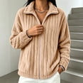 thumbnail image 6 of Fewfanhot Women Clothing Fleece Full Zip Soft Warm Fall Winter Teddy Outdoor Long Sleeve Jacket, 6 of 7