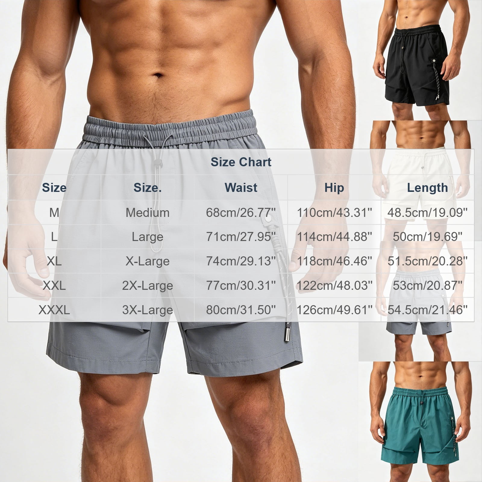 Mens Cargo Shorts Loose Fit Y2K Streetwear 7