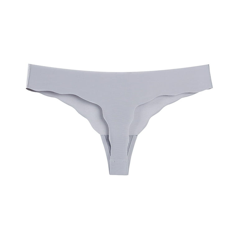 zuwimk Womens Thong Underwear,Women's Cotton Stretch Logo Bikini Panties  Gray,M 