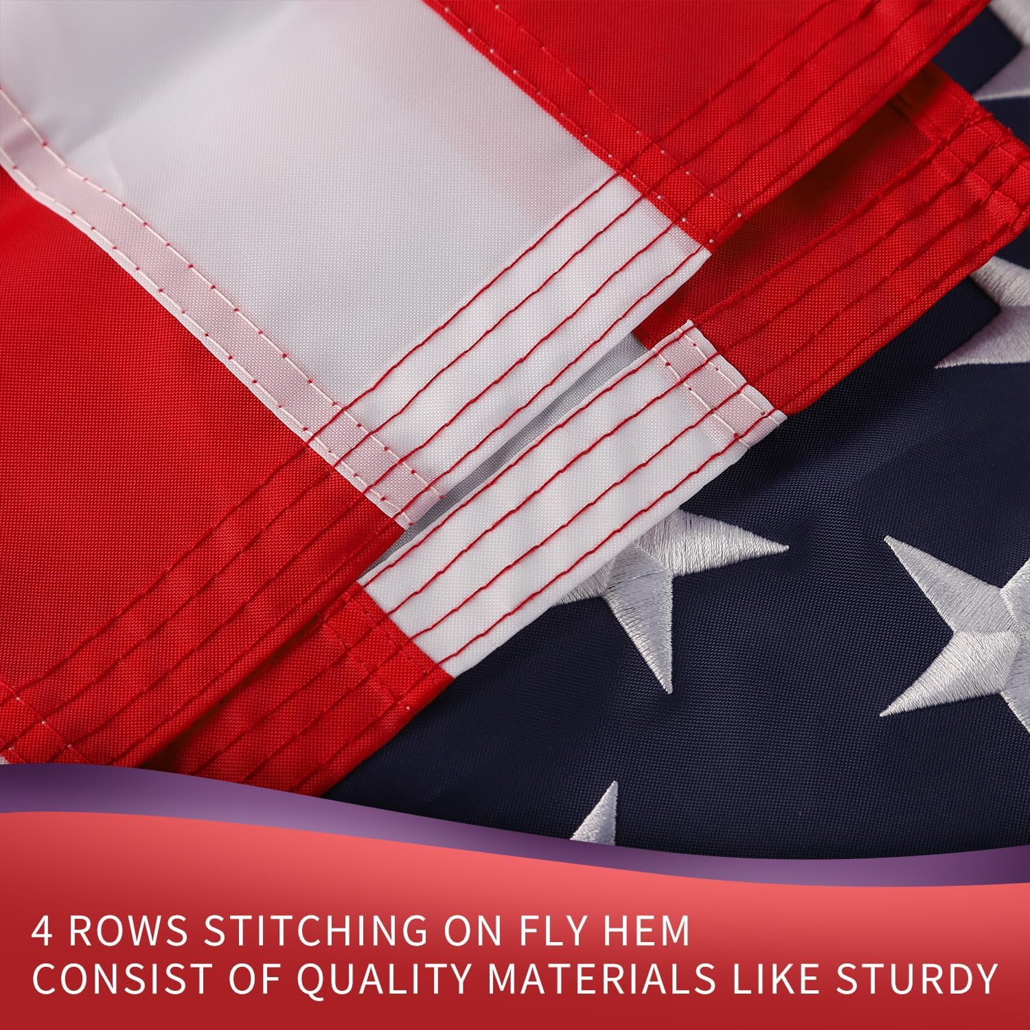 Lanola American Flag For Outside 3x5 Ft Pole Sleeve Banner Style-Embroidered Stars,Sewn Stripes,Water Resistant,Heavy Duty Durable New Nylon USA US Outdoor Indoor Flags (Pole NOT Included)