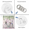 thumbnail image 4 of Spring Shower Curtain, Waterproof Shower Curtains for Bathroom, Bicycles Leaves Butterfly Flowers Pink Buffalo Plaid Washable Fabric Bathtub Curtain Set Bath Decor with 12 Hooks 72"x78", 4 of 8