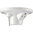 thumbnail image 3 of HIBIBUD Porcelain Light Socket with Outlet and Pull Chain Light Fixture,Light Bulb Socket,Medium Base,Grounded Plug,Indoor Lighting,Mount on 3-1/4” or 4” Box,UL Listed,White, 3 of 7