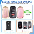 thumbnail image 2 of Key Fob Cover Compatible with Toyota RAV4 Corolla Prius Camry Highlander Avalon C-HR Keychain Case Holder Protector,Gold-pink, 2 of 5