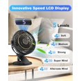 thumbnail image 2 of Ventilador de escritorio recargable negro, mini ventilador USB con pantalla LCD, 5 velocidades, rotación 720, ventilador portátil silencioso, ventilador de mesa para oficina/hogar/camping Rojo Verde Cocina, Decoración y Otros, 2 of 5