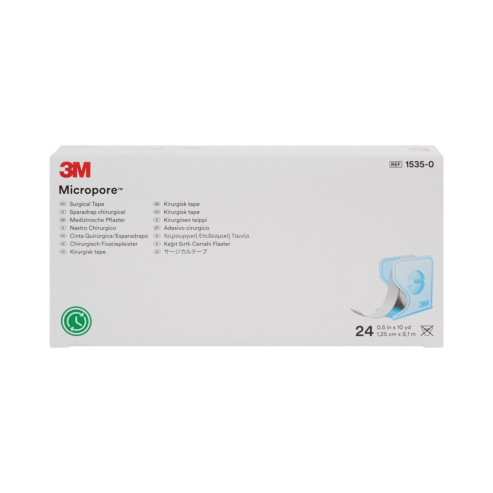 3M™ Micropore™ Surgical Tape with Dispenser 1535-2, 2 inch x 10 yard (5cm x  9,1m), 6 rolls/box