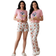 thumbnail image 1 of Pijama De 3 Piezas Mujer Pantalon Short Y Playera A Juego, 1 of 5