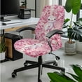 thumbnail image 3 of ZIATUBLES Axolotl Pink Flower 5 PCS Office Chair Cover Set Includes High Back Chair Stretch Slipcover with Armrest Cover, Tissue Box Organizer and 5 Compartments Remote Control Holder, S, 3 of 7