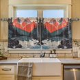 thumbnail image 2 of Yayeee Kitchen Curtains Tier Set of 2 Light Filtering 57"x36" Over Sink Window Panels, Mountains at Dawn, 2 of 7