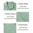 thumbnail image 4 of COOFANDY Mens Cuban Shirt Short Sleeve Button Down Shirts Summer Beach Wedding Shirt Regular Fit, 4 of 5