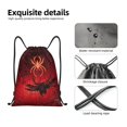 thumbnail image 4 of Xecao Black Spider Web With Spiders Pattern Sports Drawstring Backpack - String Swim Gym Bag with Wet Proof Pocket for Women&Men-Small, 4 of 6